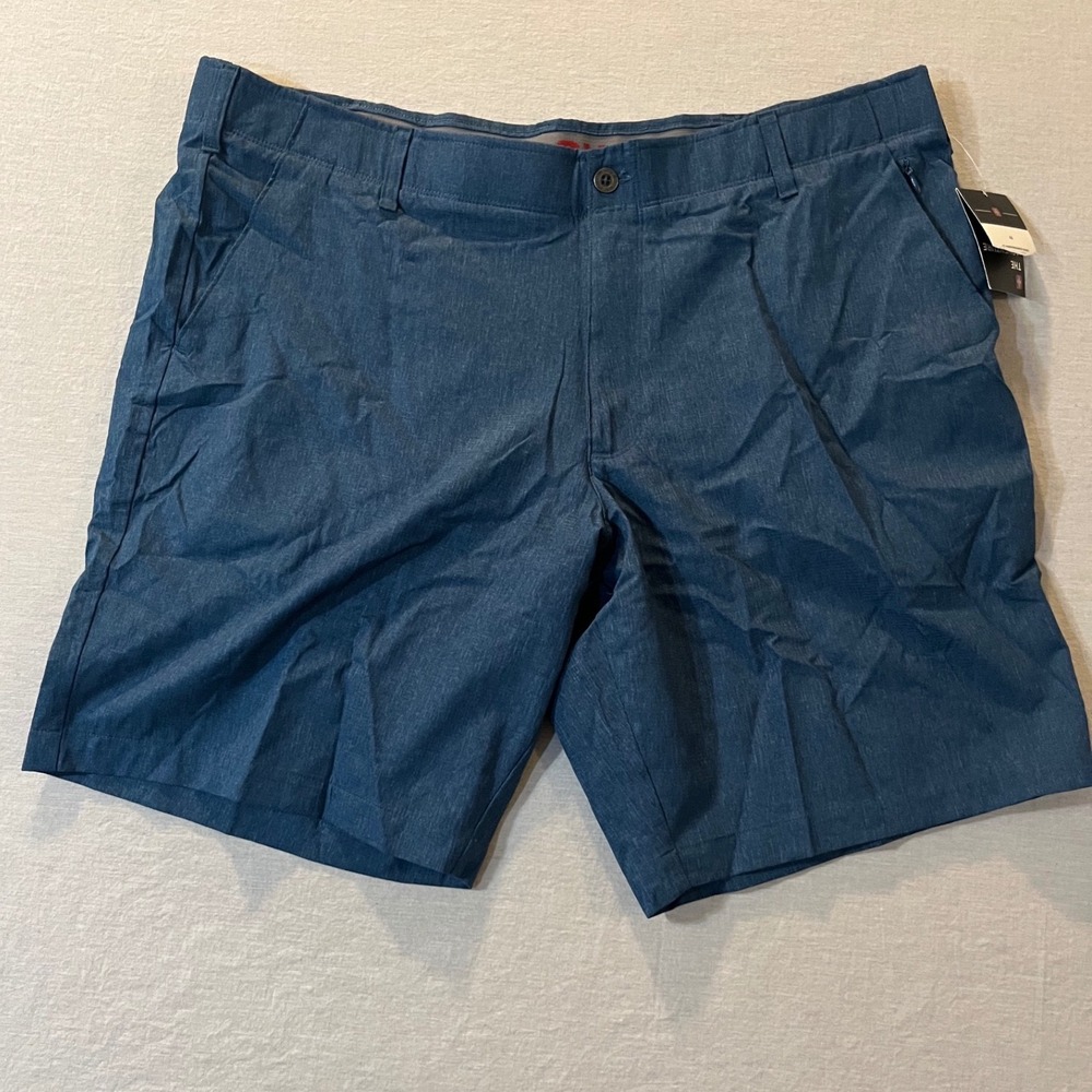 NEW Swiss Tech Mens Performance Shorts Navy Heather Blue Size 42